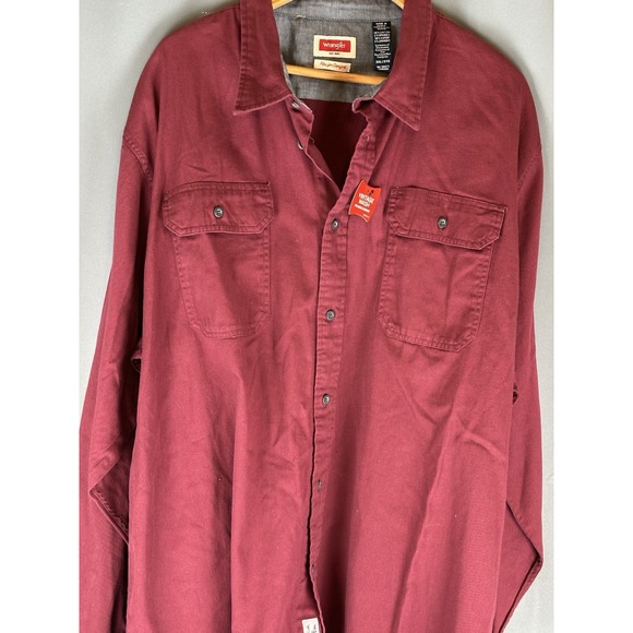 Wrangler Men's Comfort Flex Shirt Long Sleeve Button Up Regular Fit NWT 3XL - Picture 3 of 12